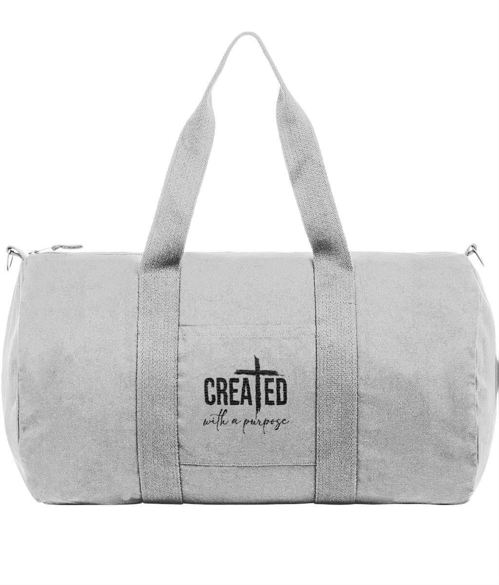 Stanley/Stella duffle bag made from recycled cotton and polyester canvas with grosgrain handles and detachable strap
