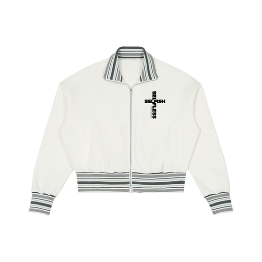 SSYC Striped Rib Collar Zip Jacket