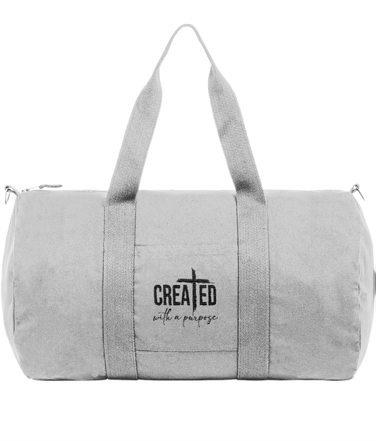 Stanley/Stella duffle bag made from recycled cotton and polyester canvas with grosgrain handles and detachable strap
